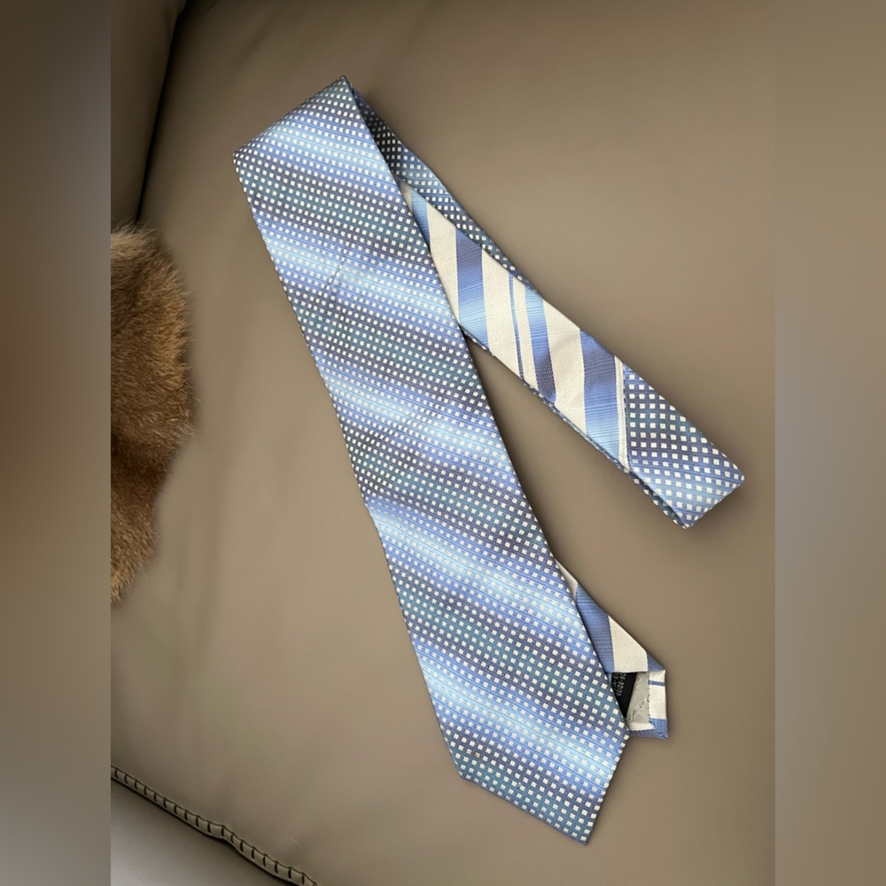 Paolo Sky Blue and White Patterned Tie
